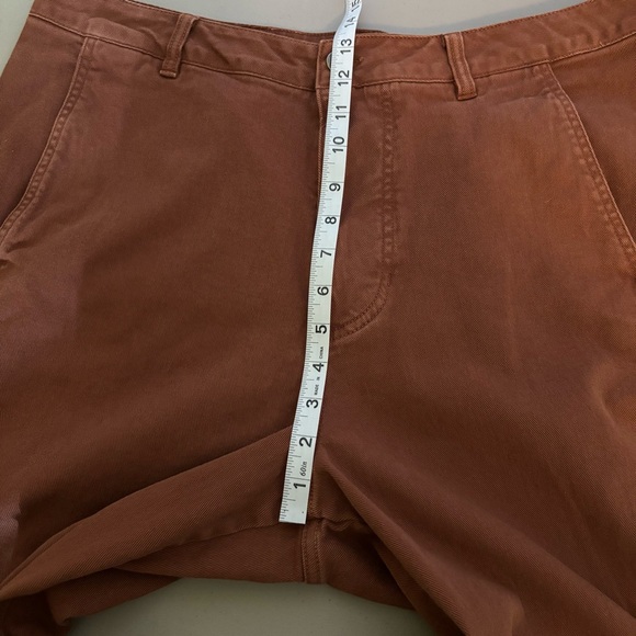 QUINCE organic stretch cotton twill barrel Rust Wide-Leg Pant Sz 16 office - Picture 10 of 11